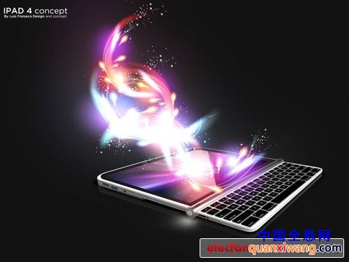 苹果iPad4概念机曝光集成侧滑键盘