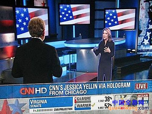 CNN记者杰西卡·耶琳的全息投影