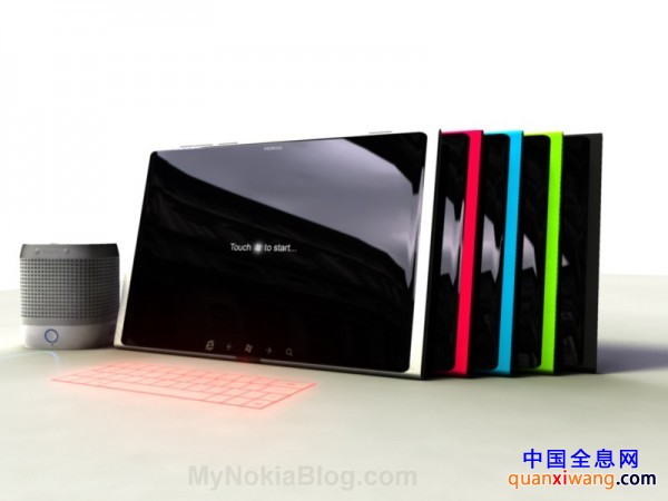 点击打开原图 诺基亚概念平板电脑 搭载Windows8支持全息投影
