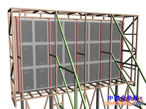 户外LED显示屏钢结构3D3D软件展示