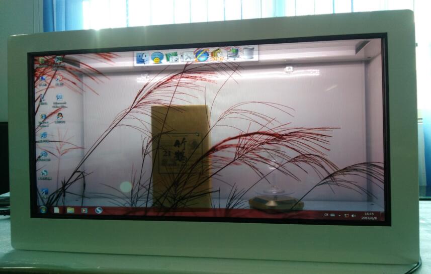 深圳3D立体透屏展箱制造技术,透明液晶屏展示柜图1