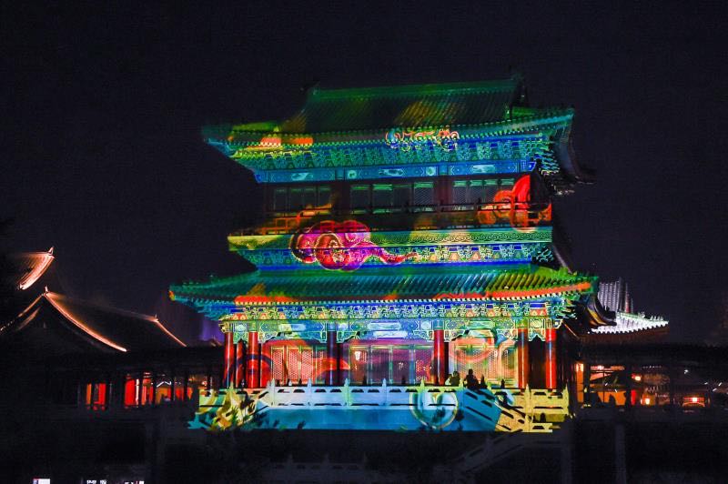文旅夜游建筑3D Mapping墙体秀图3