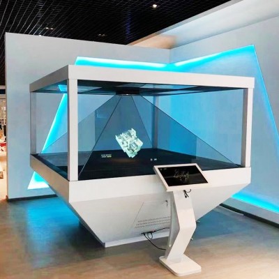 3D全息投影展示柜/180/270/360度液晶透明金字塔展柜/幻影成像定制